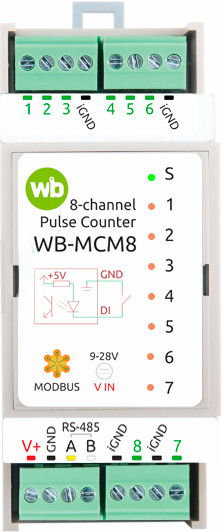  New WB-MCM8 pulse counter Modbus RTU module is on sale