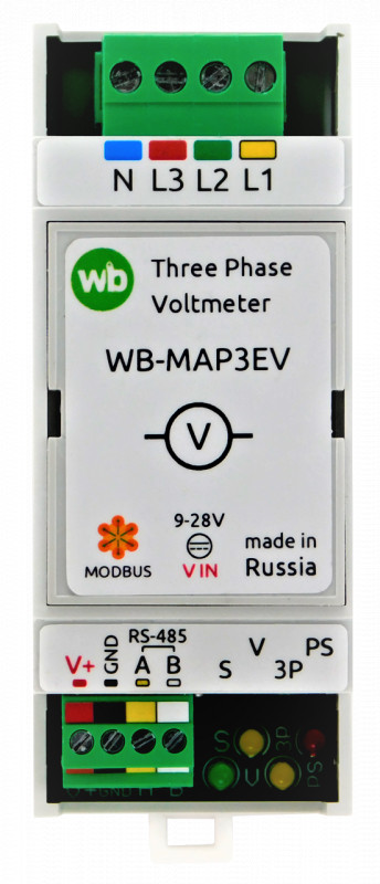 В продажу поступил трехфазный вольтметр с Modbus RTU — WB-MAP3EV