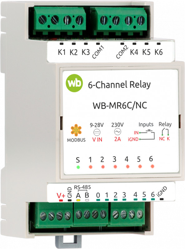 Новый модуль реле WB-MR6C/NC доступен для покупки