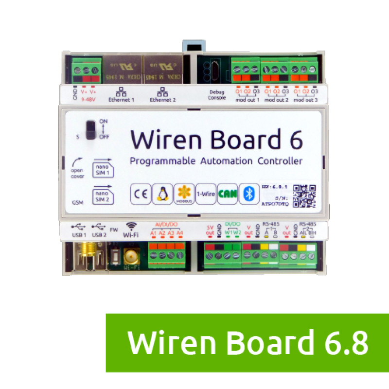 Обновлённый контроллер Wiren Board 6.8