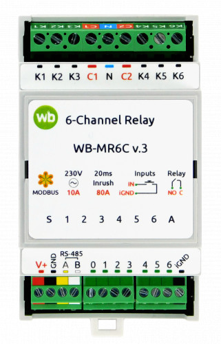 Новый модуль реле WB-MR6C v.3 уже в продаже