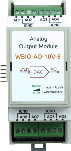 Внешний вид модуля WBIO-AO-10V-8