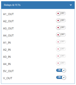 Переключатели Ax_OUT в веб-интерфейсе, во вкладке «Устройства»